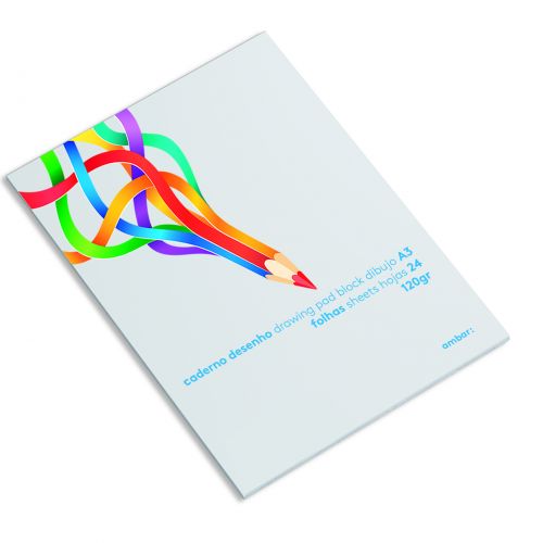 Caderno Desenho Colado A3 24F 120G Ambar Sch , Ambar , 100304880010 , 5601199163696